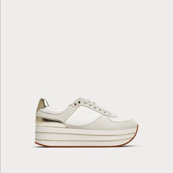 white platform sneakers zara